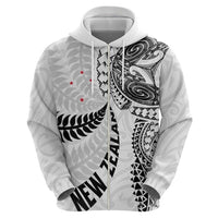 Aotearoa Volleyball Custom Hoodie Silver Ferns and Maori Tribal White
