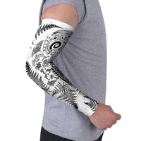 New Zealand Sea Animals Arm Sleeves with Maori Koru Tribal Tattoo and Silver Ferns White Color LT03 - Polynesian Pride