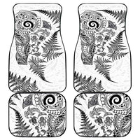 New Zealand Sea Animals Car Mats with Maori Koru Tribal Tattoo and Silver Ferns White Color LT03 - Polynesian Pride