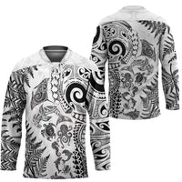 New Zealand Sea Animals Hockey Jersey with Maori Koru Tribal Tattoo and Silver Ferns White Color LT03 - Polynesian Pride