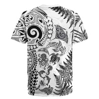New Zealand Sea Animals Rugby Jersey with Maori Koru Tribal Tattoo and Silver Ferns White Color LT03 - Polynesian Pride