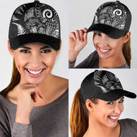 New Zealand Sea Animals Classic Cap with Maori Koru Tribal Tattoo and Silver Ferns Black Color LT03 - Polynesian Pride