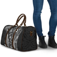 New Zealand Sea Animals Travel Bag with Maori Koru Tribal Tattoo and Silver Ferns Black Color LT03 - Polynesian Pride