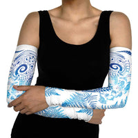 New Zealand Sea Animals Arm Sleeves with Maori Koru Tribal Tattoo and Silver Ferns Galaxy Style LT03 - Polynesian Pride