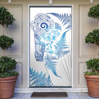 New Zealand Sea Animals Door Cover with Maori Koru Tribal Tattoo and Silver Ferns Galaxy Style LT03 Multicolor - Polynesian Pride