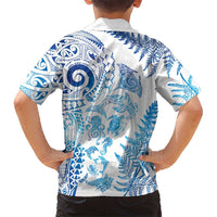 New Zealand Sea Animals Family Matching Off The Shoulder Long Sleeve Dress and Hawaiian Shirt with Maori Koru Tribal Tattoo and Silver Ferns Galaxy Style LT03 - Polynesian Pride
