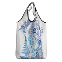 New Zealand Sea Animals Grocery Bag with Maori Koru Tribal Tattoo and Silver Ferns Galaxy Style LT03 - Polynesian Pride