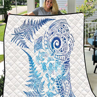 New Zealand Sea Animals Quilt with Maori Koru Tribal Tattoo and Silver Ferns Galaxy Style LT03 Multicolor - Polynesian Pride