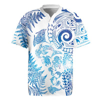 New Zealand Sea Animals Rugby Jersey with Maori Koru Tribal Tattoo and Silver Ferns Galaxy Style LT03 Multicolor - Polynesian Pride