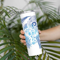 New Zealand Sea Animals Skinny Tumbler with Maori Koru Tribal Tattoo and Silver Ferns Galaxy Style LT03 - Polynesian Pride