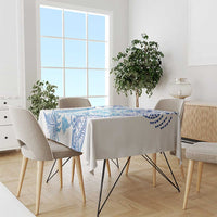 New Zealand Sea Animals Tablecloth with Maori Koru Tribal Tattoo and Silver Ferns Galaxy Style