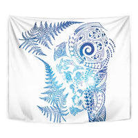 New Zealand Sea Animals Tapestry with Maori Koru Tribal Tattoo and Silver Ferns Galaxy Style LT03 - Polynesian Pride