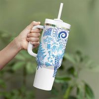 New Zealand Sea Animals Tumbler With Handle with Maori Koru Tribal Tattoo and Silver Ferns Galaxy Style LT03 - Polynesian Pride