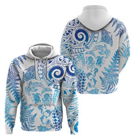 New Zealand Sea Animals Zip Hoodie with Maori Koru Tribal Tattoo and Silver Ferns Galaxy Style LT03 - Polynesian Pride
