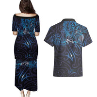New Zealand New Year-Matariki Couples Matching Puletasi and Hawaiian Shirt Aotearoa Maori Tattoo Galaxy Sky LT03 - Polynesian Pride