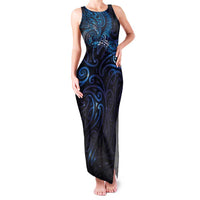 New Zealand New Year-Matariki Family Matching Tank Maxi Dress and Hawaiian Shirt Aotearoa Maori Tattoo Galaxy Sky LT03 Mom's Dress Multicolor - Polynesian Pride