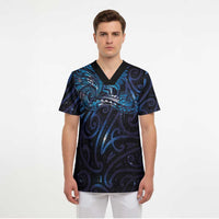 New Zealand New Year-Matariki Scrub Top Aotearoa Maori Tattoo Galaxy Sky