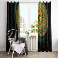 Vanuatu Tribal Tattoo with Namele Leaves Window Curtain