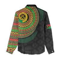 Vanuatu Tribal Tattoo with Namele Leaves Women Casual Shirt