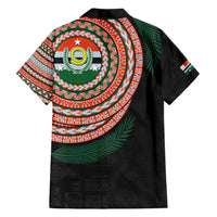 Penama Tribal Tattoo with Namele Leaves Family Matching Tank Maxi Dress and Hawaiian Shirt LT03 - Polynesian Pride