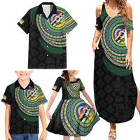 Torba Tribal Tattoo with Namele Leaves Family Matching Summer Maxi Dress and Hawaiian Shirt LT03 - Polynesian Pride