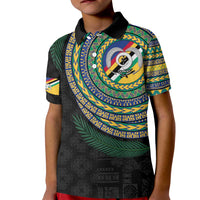 Torba Tribal Tattoo with Namele Leaves Kid Polo Shirt