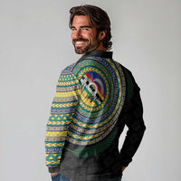 Torba Tribal Tattoo with Namele Leaves Long Sleeve Polo Shirt