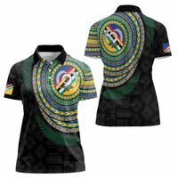 Torba Tribal Tattoo with Namele Leaves Women Polo Shirt