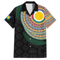 Shefa Tribal Tattoo with Namele Leaves Family Matching Short Sleeve Bodycon Dress and Hawaiian Shirt LT03 Dad's Shirt - Short Sleeve Black - Polynesian Pride