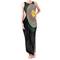 Shefa Tribal Tattoo with Namele Leaves Family Matching Tank Maxi Dress and Hawaiian Shirt LT03 Mom's Dress Black - Polynesian Pride