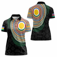 Shefa Tribal Tattoo with Namele Leaves Women Polo Shirt LT03 - Polynesian Pride