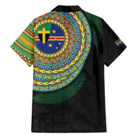 Tafea Tribal Tattoo with Namele Leaves Family Matching Long Sleeve Bodycon Dress and Hawaiian Shirt LT03 - Polynesian Pride