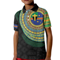 Tafea Tribal Tattoo with Namele Leaves Kid Polo Shirt