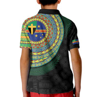 Tafea Tribal Tattoo with Namele Leaves Kid Polo Shirt