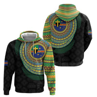 Tafea Tribal Tattoo with Namele Leaves Zip Hoodie