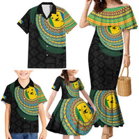 Malampa Tribal Tattoo with Namele Leaves Family Matching Mermaid Dress and Hawaiian Shirt LT03 - Polynesian Pride