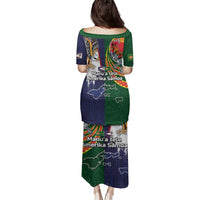 Manuʻa Islands and American Samoa Together Family Matching Puletasi and Hawaiian Shirt Rooster and Eagle Mascot National Map and Flag Style LT03 - Polynesian Pride