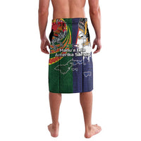 Manuʻa Islands and American Samoa Together Lavalava Rooster and Eagle Mascot National Map and Flag Style