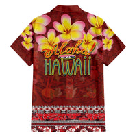 Aloha Plumeria Flowers Family Matching Off Shoulder Short Dress and Hawaiian Shirt With Hawaiian Style Tapa Tribal LT03 - Polynesian Pride