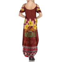 Aloha Plumeria Flowers Family Matching Summer Maxi Dress and Hawaiian Shirt With Hawaiian Style Tapa Tribal LT03 - Polynesian Pride