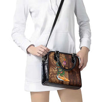 Hawaiian Tiki Mask Surfing Kakau Pattern Shoulder Handbag