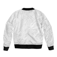 Niue White Sunday Bomber Jacket Hiapo Tribal Art Tattoos LT03 - Polynesian Pride
