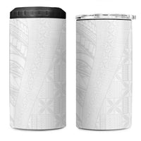 Niue White Sunday 4 in 1 Can Cooler Tumbler Hiapo Tribal Art Tattoos LT03 One Size: 16 oz White - Polynesian Pride