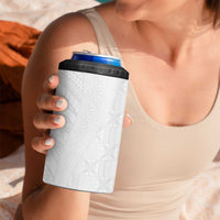 Niue White Sunday 4 in 1 Can Cooler Tumbler Hiapo Tribal Art Tattoos LT03 - Polynesian Pride