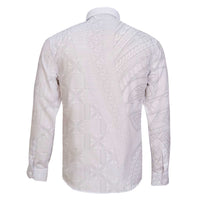 Niue White Sunday Family Matching Off The Shoulder Long Sleeve Dress and Hawaiian Shirt Hiapo Tribal Art Tattoos LT03 - Polynesian Pride