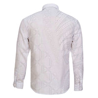 Niue White Sunday Family Matching Short Sleeve Bodycon Dress and Hawaiian Shirt Hiapo Tribal Art Tattoos LT03 - Polynesian Pride
