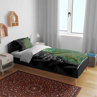 Aotearoa South Africa Rugby Freedom Cup Bedding Set Kiwi Warriors Haka with King Protea Symbol - Polynesian Pride