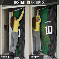 Custom Aotearoa South Africa Rugby Freedom Cup Door Cover Kiwi Warriors Haka with King Protea Symbol - Polynesian Pride