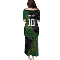 Custom Aotearoa South Africa Rugby Freedom Cup Family Matching Puletasi and Hawaiian Shirt Kiwi Warriors Haka with King Protea Symbol LT03 - Polynesian Pride