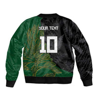 Custom Aotearoa South Africa Rugby Freedom Cup Sleeve Zip Bomber Jacket Kiwi Warriors Haka with King Protea Symbol - Polynesian Pride